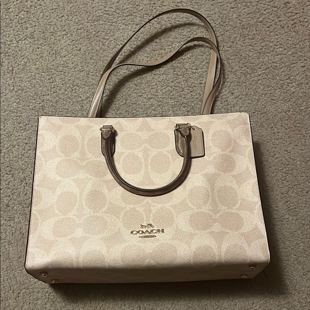 Coach Light Tan Signature Tote